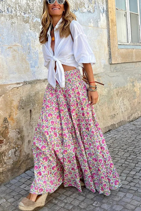 Summer Long  Boho Print Gypsy Skirt