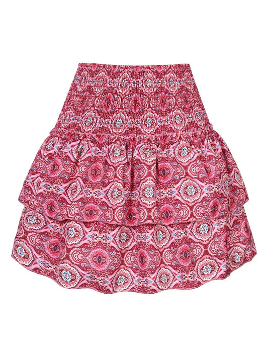 Floral Pleated Short Rara Skirt